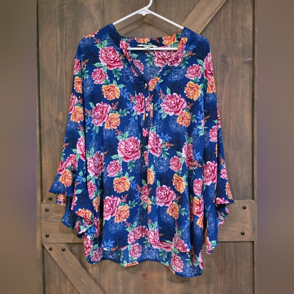 The Pinoneer Woman Ruffle Bell Sleeve Blouse Size XXXL